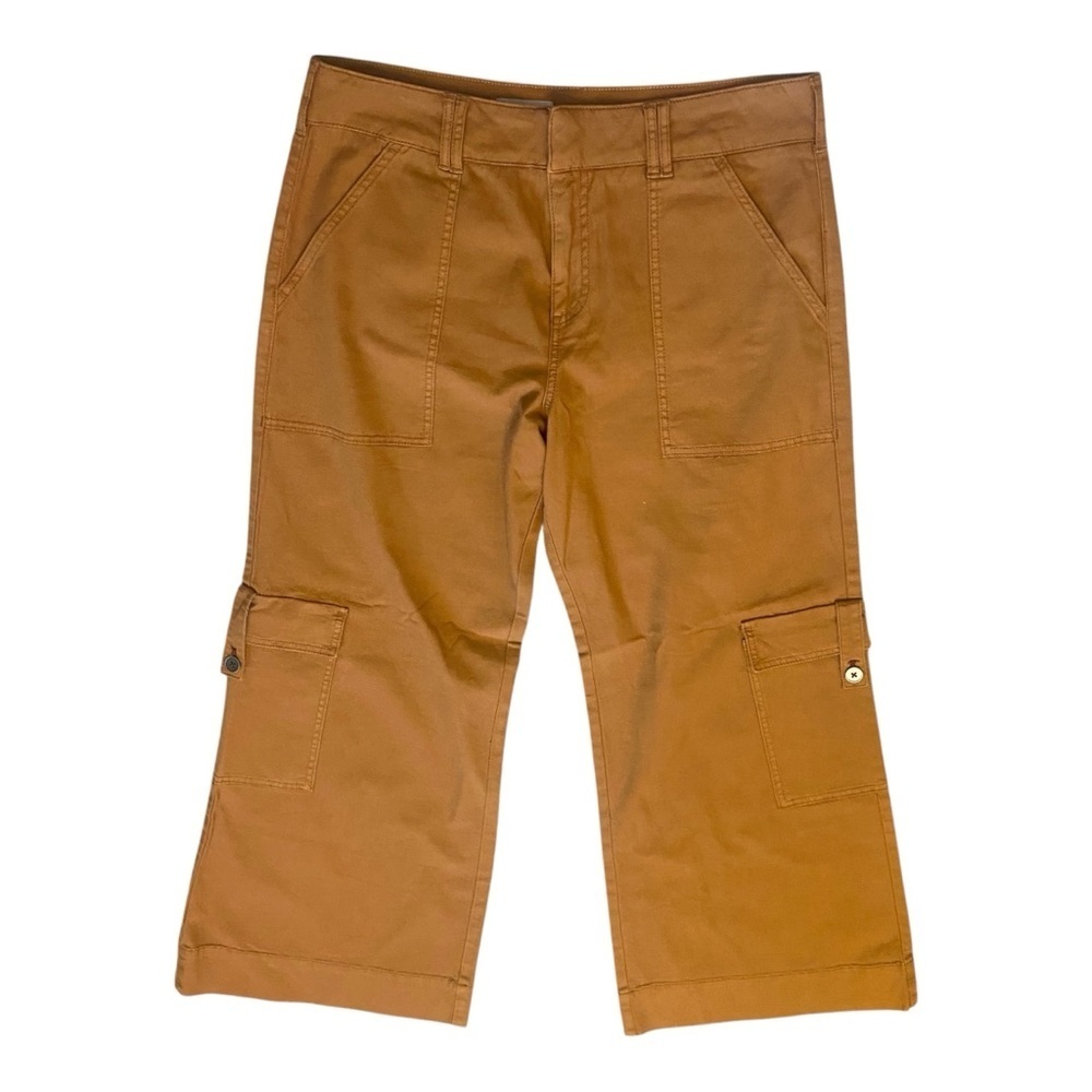 Anthropologie Pilcro Wide Leg Flare Utility Cargo Pants Sz 31 Rust Tan - Picture 3 of 7